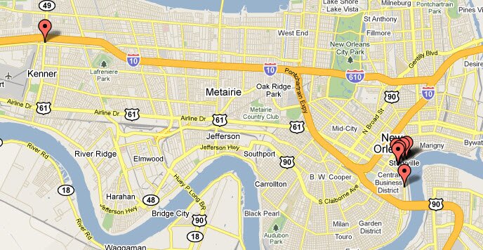 mapofhotels Our New Orleans hotels